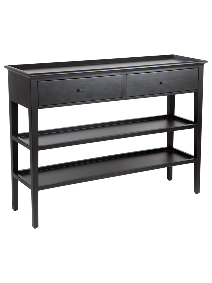WELLESLEY 2 DRAWER CONSOLE TABLE BLACK image 1
